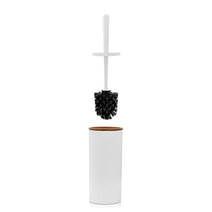 Portascopino wc Bianco dettagli effetto legno serie Blob