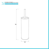 Portascopino wc da appoggio in metallo cromato Rock