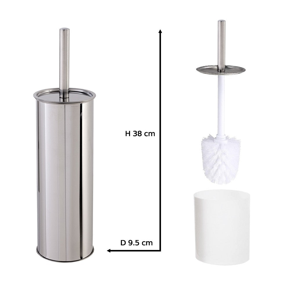 Portascopino wc da appoggio in metallo cromato Sprint