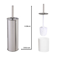 Portascopino wc da appoggio in metallo cromato Sprint