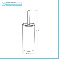 Portascopino wc Nero dettagli effetto legno serie Blob