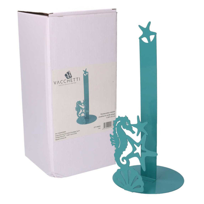 Portascottex metallo cavalluccio verde acqua tondo cm ø15h33