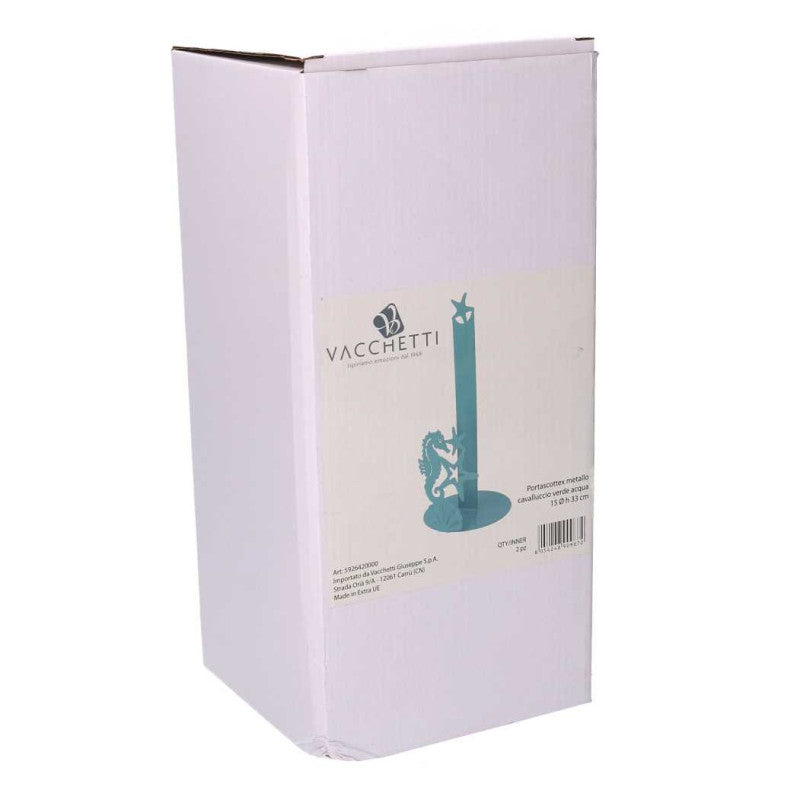 Portascottex metallo cavalluccio verde acqua tondo cm ø15h33