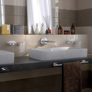 Portaspazzolini bagno a muro in acciaio inox e vetro Gedy serie Bernina