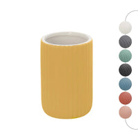 Portaspazzolini bagno dappoggio giallo in ceramica soft touch Spring