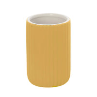 Portaspazzolini bagno dappoggio giallo in ceramica soft touch Spring