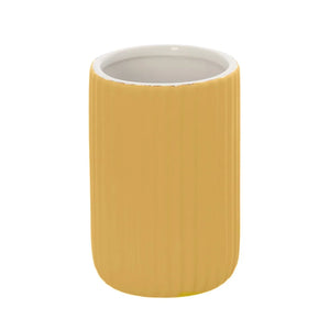 Portaspazzolini bagno dappoggio giallo in ceramica soft touch Spring