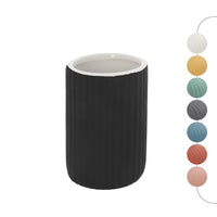 Portaspazzolini bagno dappoggio nero in ceramica soft touch Spring