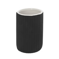 Portaspazzolini bagno dappoggio nero in ceramica soft touch Spring