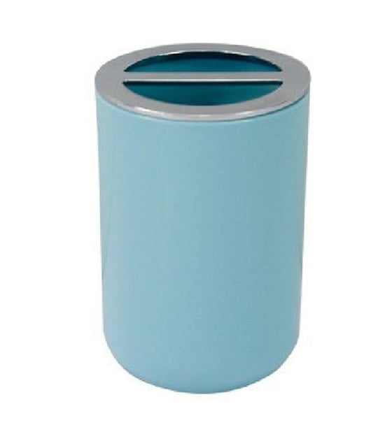 Portaspazzolini Bicchiere Accessori Bagno 2fori Celeste Silver Contenitore 79887         