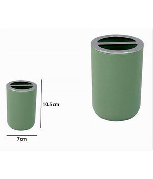 Portaspazzolini Bicchiere Accessorio Bagno 2 Fori Verde Silver Contenitore 79875         