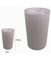 Portaspazzolini Bicchiere Accessorio Per Arredo Bagno Bianco Rigato 3 Fori 79162         