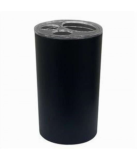 Portaspazzolini Bicchiere Dentifricio Accessori Arredo Bagno Nero A 3 Fori 79194         