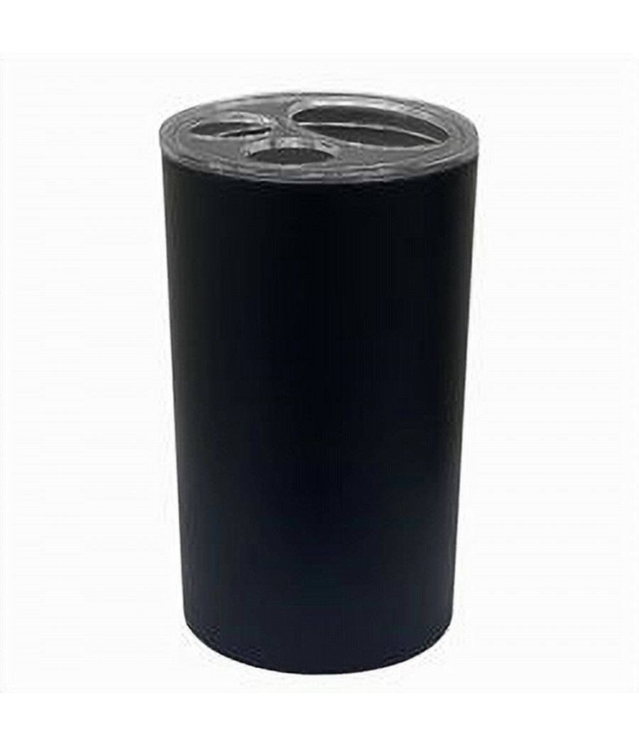 Portaspazzolini Bicchiere Dentifricio Accessori Arredo Bagno Nero A 3 Fori 79194         