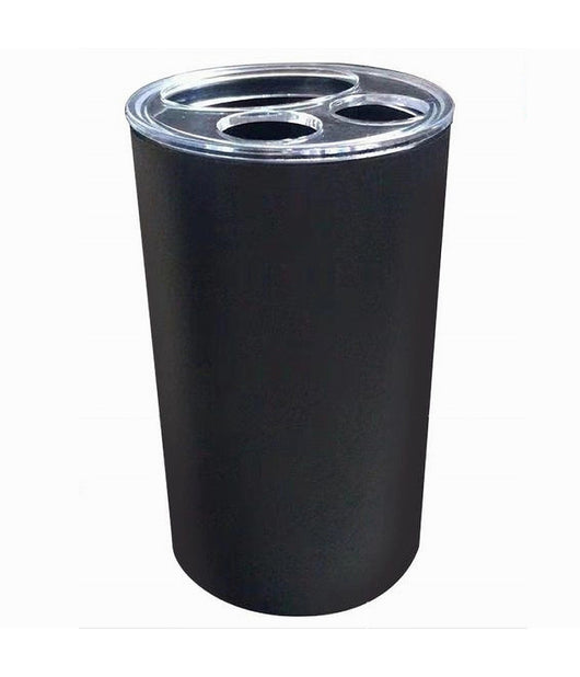 Portaspazzolini Bicchiere Dentifricio Accessori Arredo Bagno Nero A 3 Fori 79194         