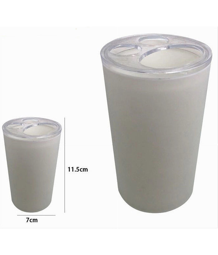 Portaspazzolini Bicchiere Dentifricio Accessorio Arredo Bagno Bianco 3 Fori 79186         