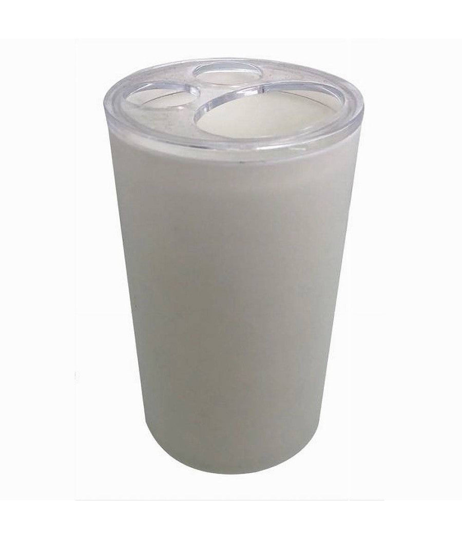 Portaspazzolini Bicchiere Dentifricio Accessorio Arredo Bagno Bianco 3 Fori 79186         