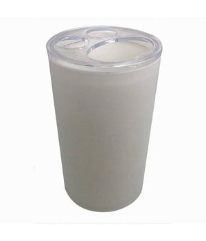 Portaspazzolini Bicchiere Dentifricio Accessorio Arredo Bagno Bianco 3 Fori 79186         