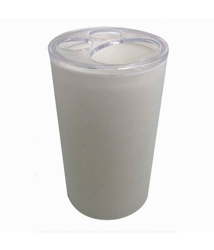 Portaspazzolini Bicchiere Dentifricio Accessorio Arredo Bagno Bianco 3 Fori 79186         