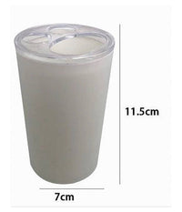 Portaspazzolini Bicchiere Dentifricio Accessorio Arredo Bagno Bianco 3 Fori 79186         