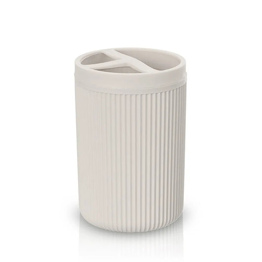 Portaspazzolini da appoggio beige in plastica Ring