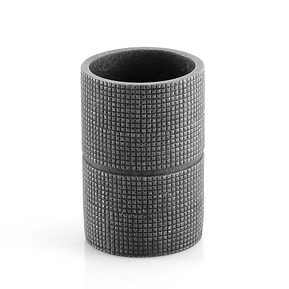 Portaspazzolini da appoggio grigio Gedy serie Petra in resina