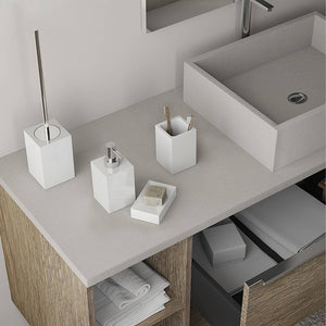 Portaspazzolini d'appoggio GEDY linea Sofia in resina colore Bianco