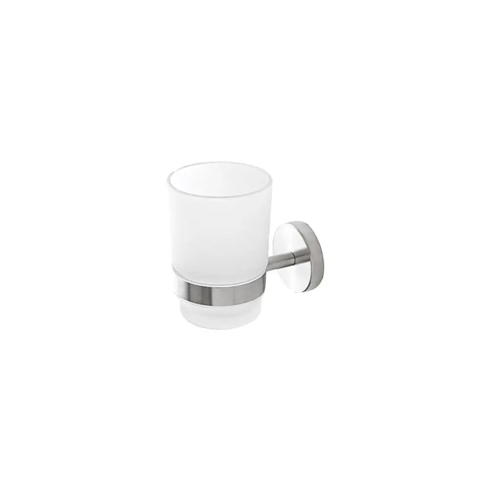 Portaspazzolino a muro acciaio satinato e vetro | City