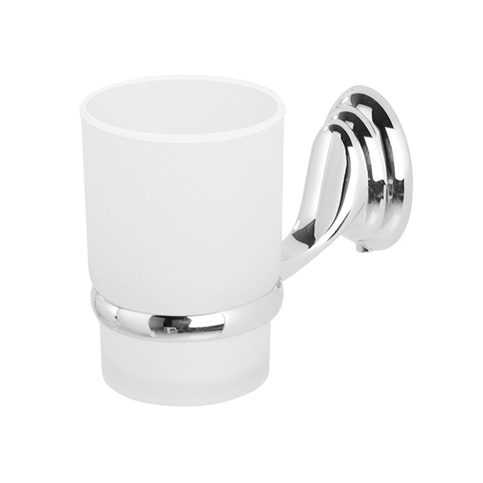 Portaspazzolino a muro in vetro satinato con supporto cromato  Facile