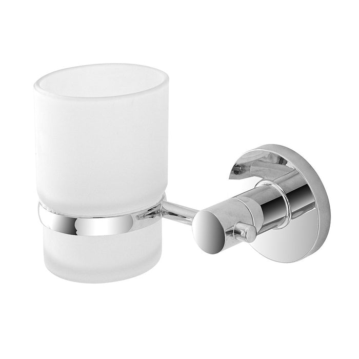 Portaspazzolino a muro in vetro satinato e metallo cromato con supporto Sprint