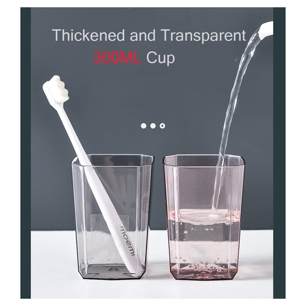 Trade Shop - Portaspazzolino Adesivo Multifunzione Organizer Per Spazzolino Denti Con 4 Tazze + 4 Slot -