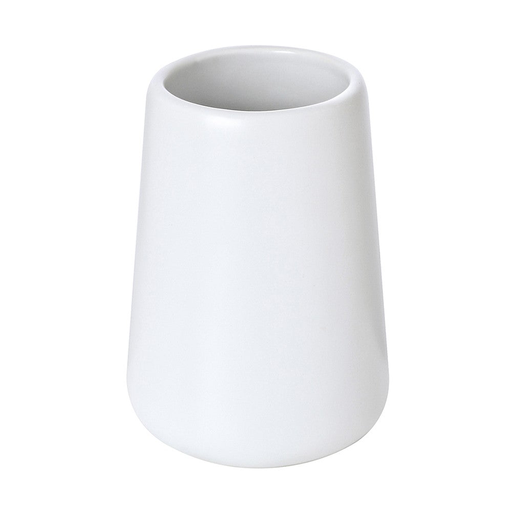 Bicchiere portaspazzolini da appoggio Sidney in ceramica bianca