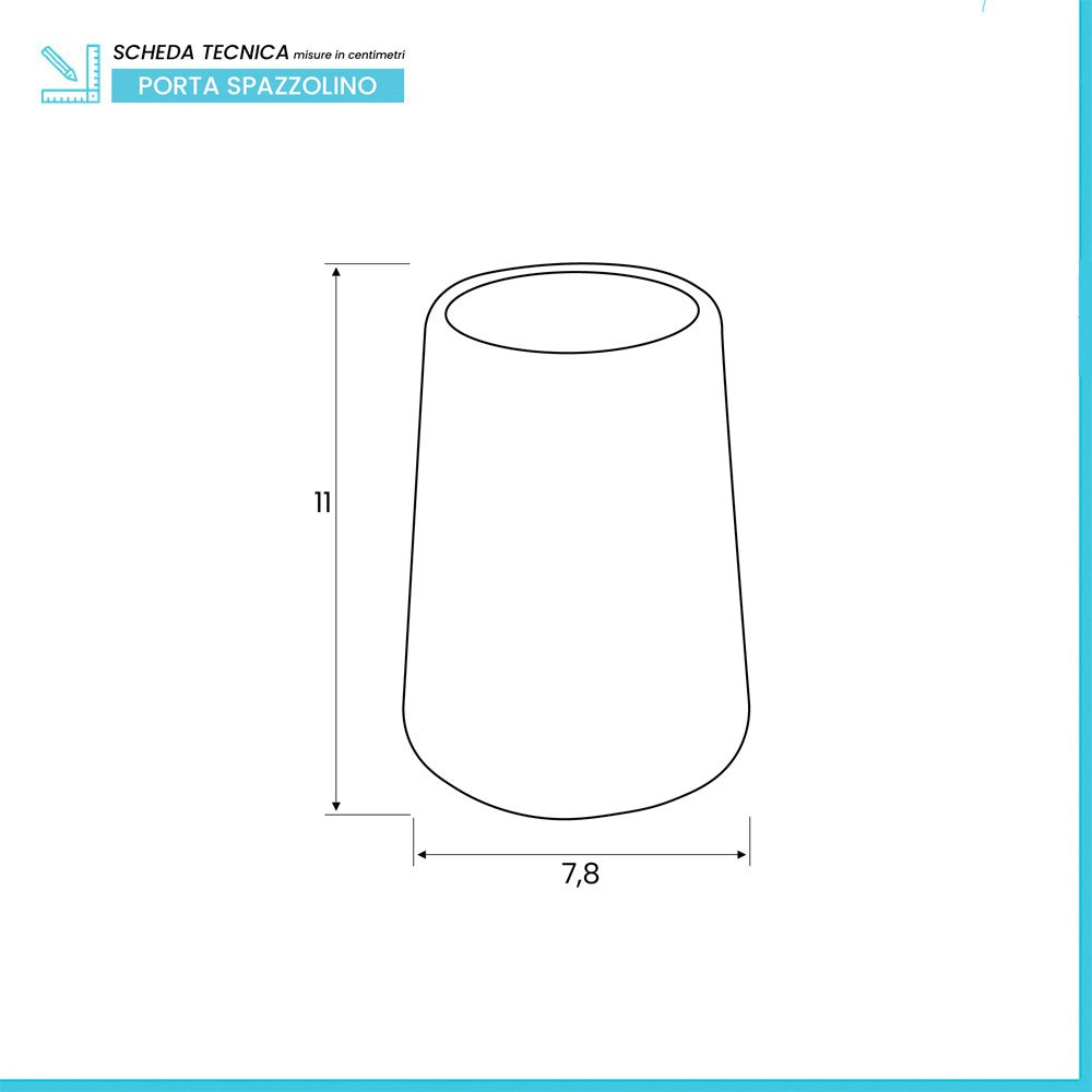 Bicchiere portaspazzolini da appoggio Sidney in ceramica bianca