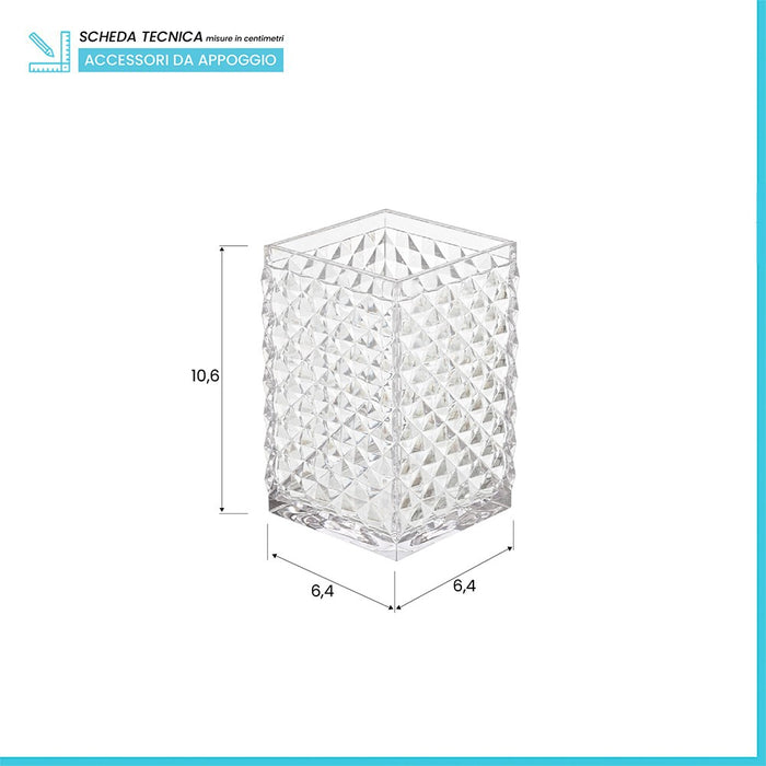Portaspazzolino Bianco Trasparente in Plastica AS