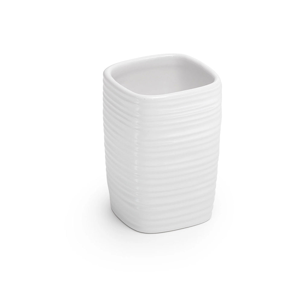 Portaspazzolino Gedy in ceramica bianca | Kelly