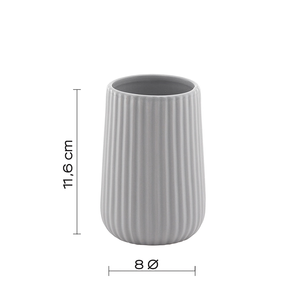 Portaspazzolino Gedy in ceramica grigia | Marika