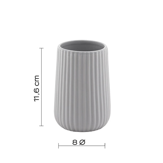 Portaspazzolino Gedy in ceramica grigia | Marika