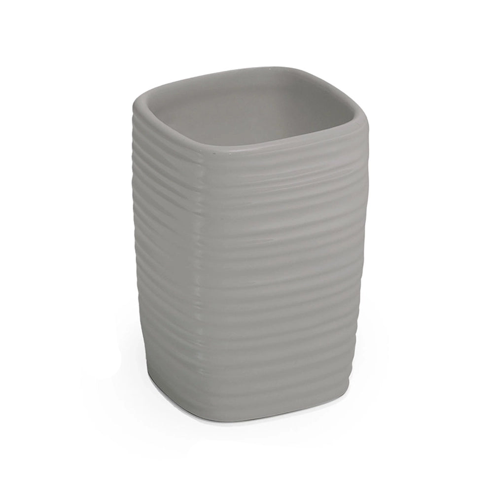 Portaspazzolino Gedy in ceramica grigia | Kelly