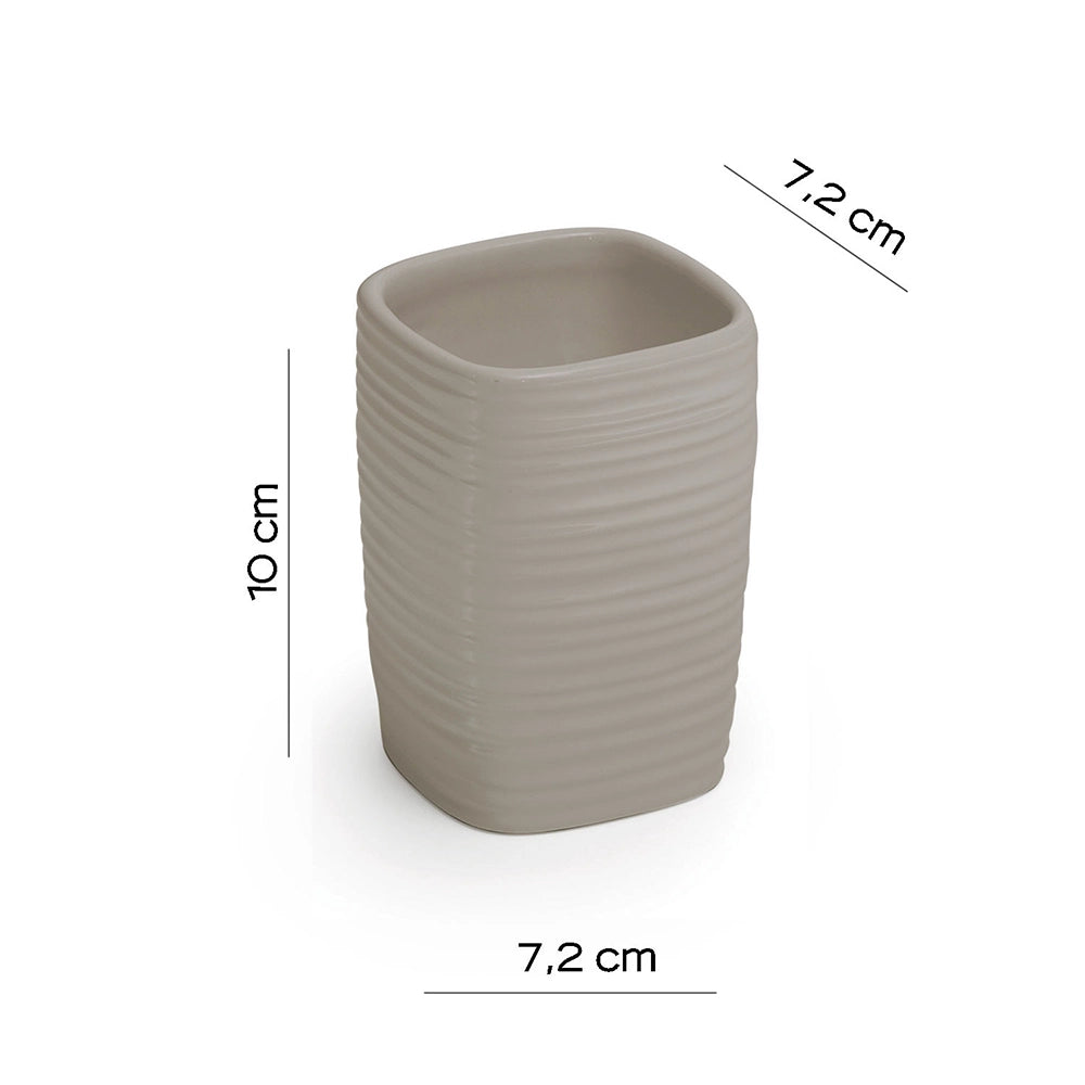 Portaspazzolino Gedy in ceramica tortora | Kelly