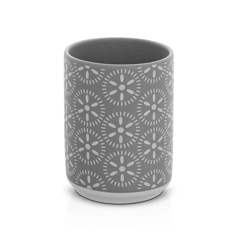 Portaspazzolino da appoggio in ceramica grigio multiuso  Circus