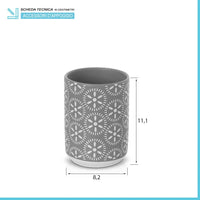 Portaspazzolino da appoggio in ceramica grigio multiuso  Circus