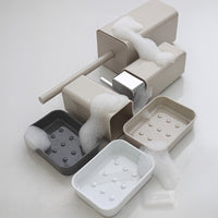 Portaspazzolino Grigio da Appoggio per Bagno Moderno Star