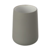 Bicchiere porta spazzolini da appoggio in ceramica grigia Sidney