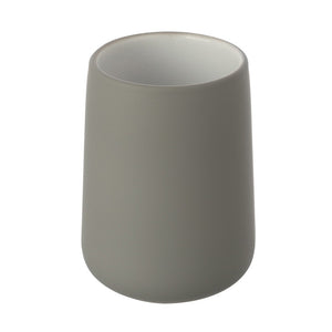 Bicchiere porta spazzolini da appoggio in ceramica grigia Sidney