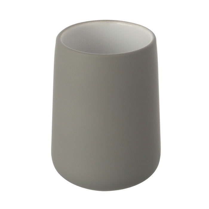 Bicchiere porta spazzolini da appoggio in ceramica grigia Sidney
