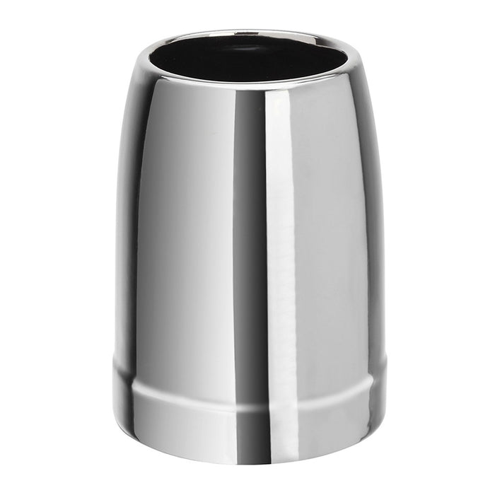 Portaspazzolino in Ceramica Effetto Cromato da Appoggio Krom