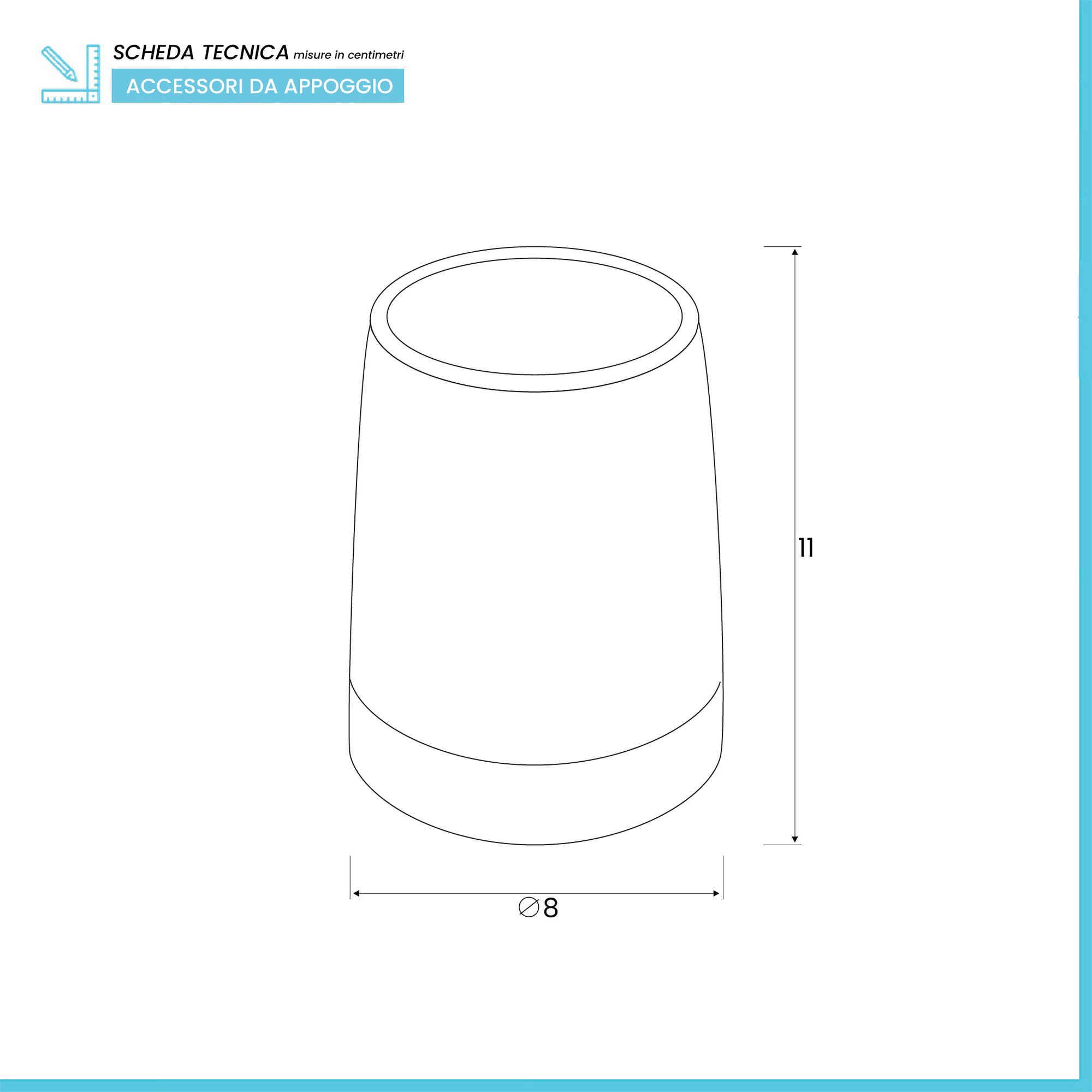 Portaspazzolino in Ceramica Effetto Cromato da Appoggio Krom