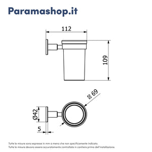 Porta spazzolino a muro nickel spazzolato | Satin
