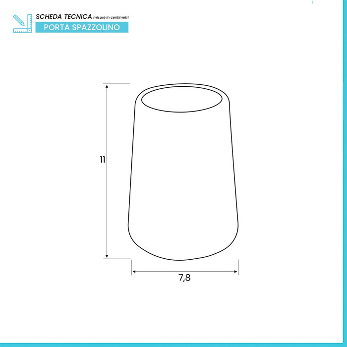 Bicchiere portaspazzolini da appoggio Sidney in ceramica tortora