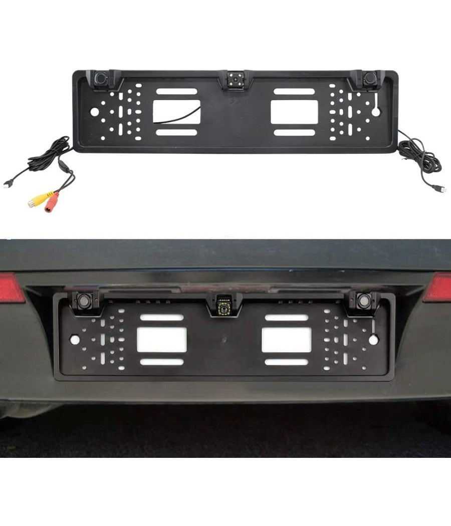 Portatarga Per Auto Con Telecamera Sensori Di Retromarcia Posteriore Retrovisore         